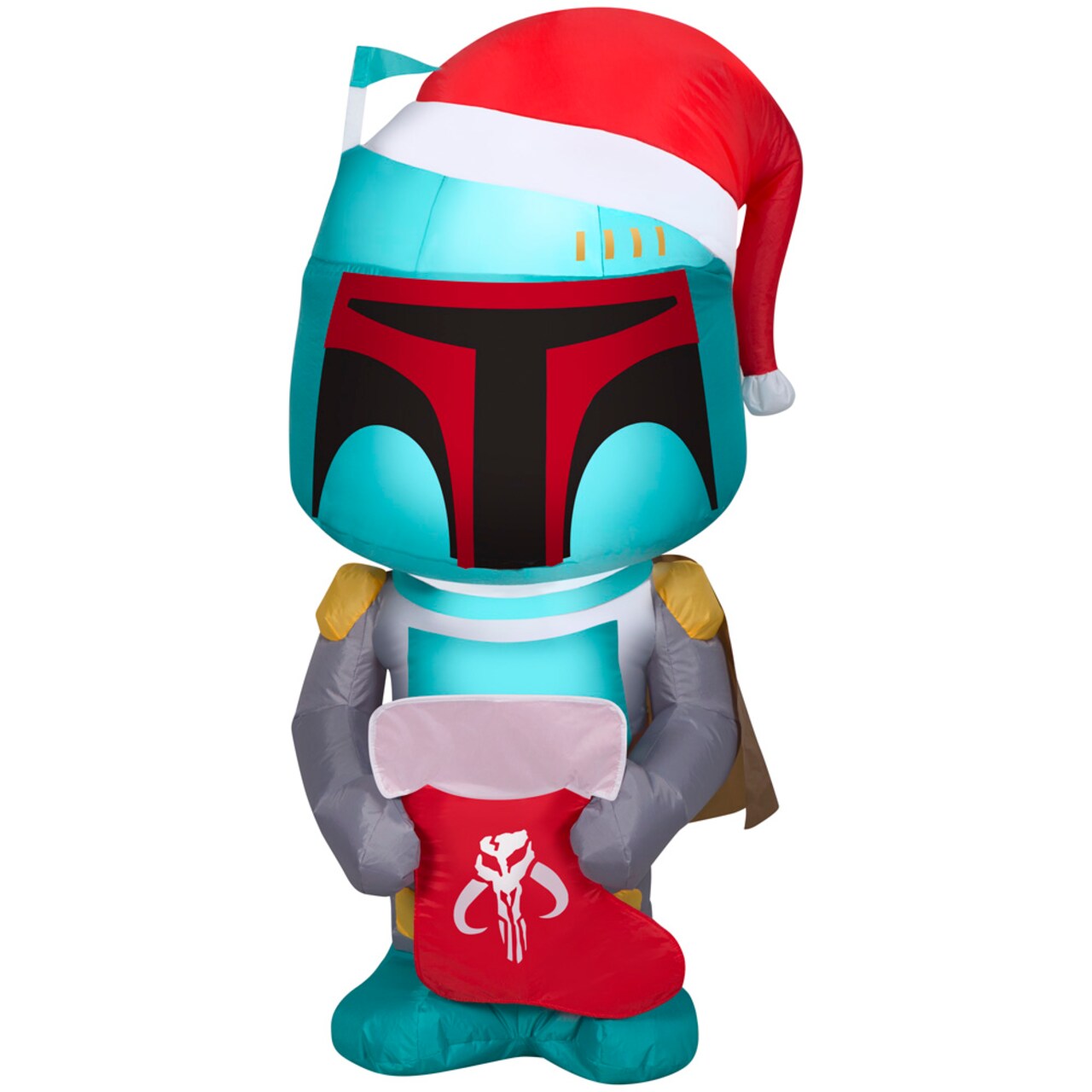 Gemmy Airblown Inflatable Christmas Star Wars Boba Fett Holding A Stocking Yard Decoration 116017